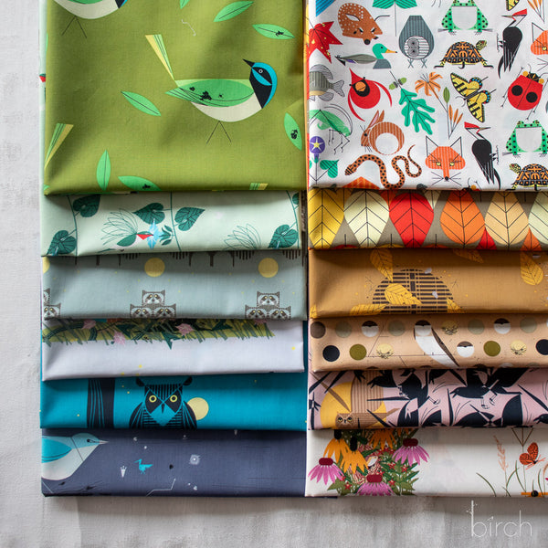 Charley Harper Iconic Vol. 2 Poplin for Birch Organic Fabrics (FEBRUARY)