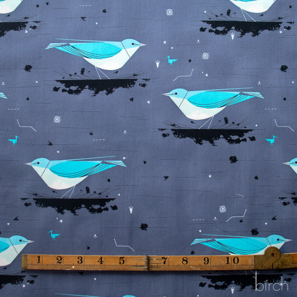 conic Mountain Bluebird, Charley Harper Iconic Vol. 2 for Birch Organic Fabrics