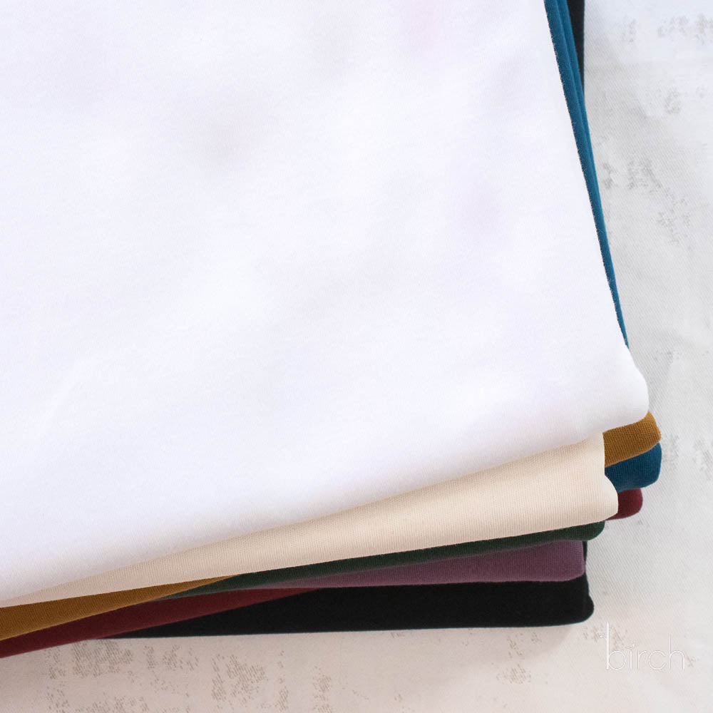 White Solid Interlock Knit by Birch Organic