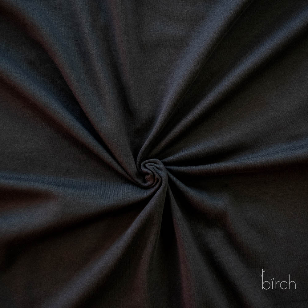 Black Solid Interlock Knit by Birch Organic