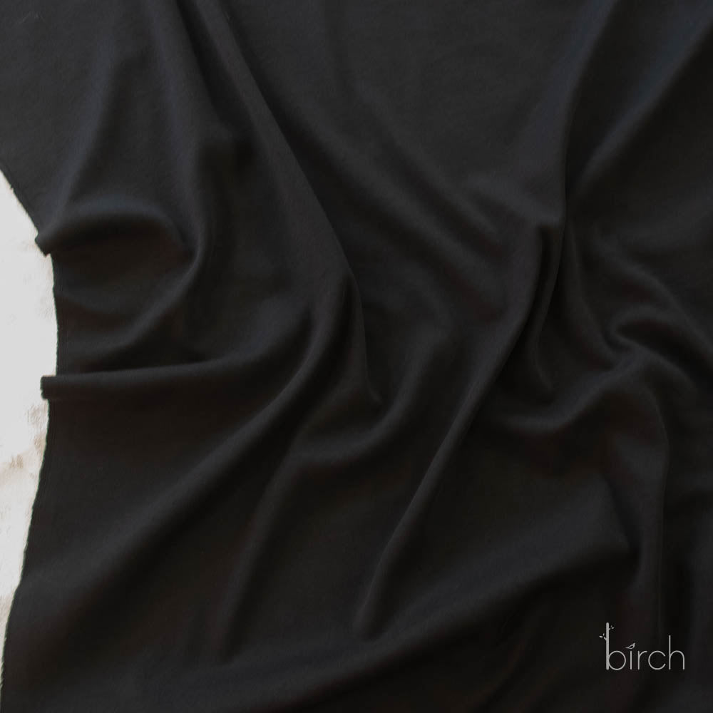 Black Solid Interlock Knit by Birch Organic