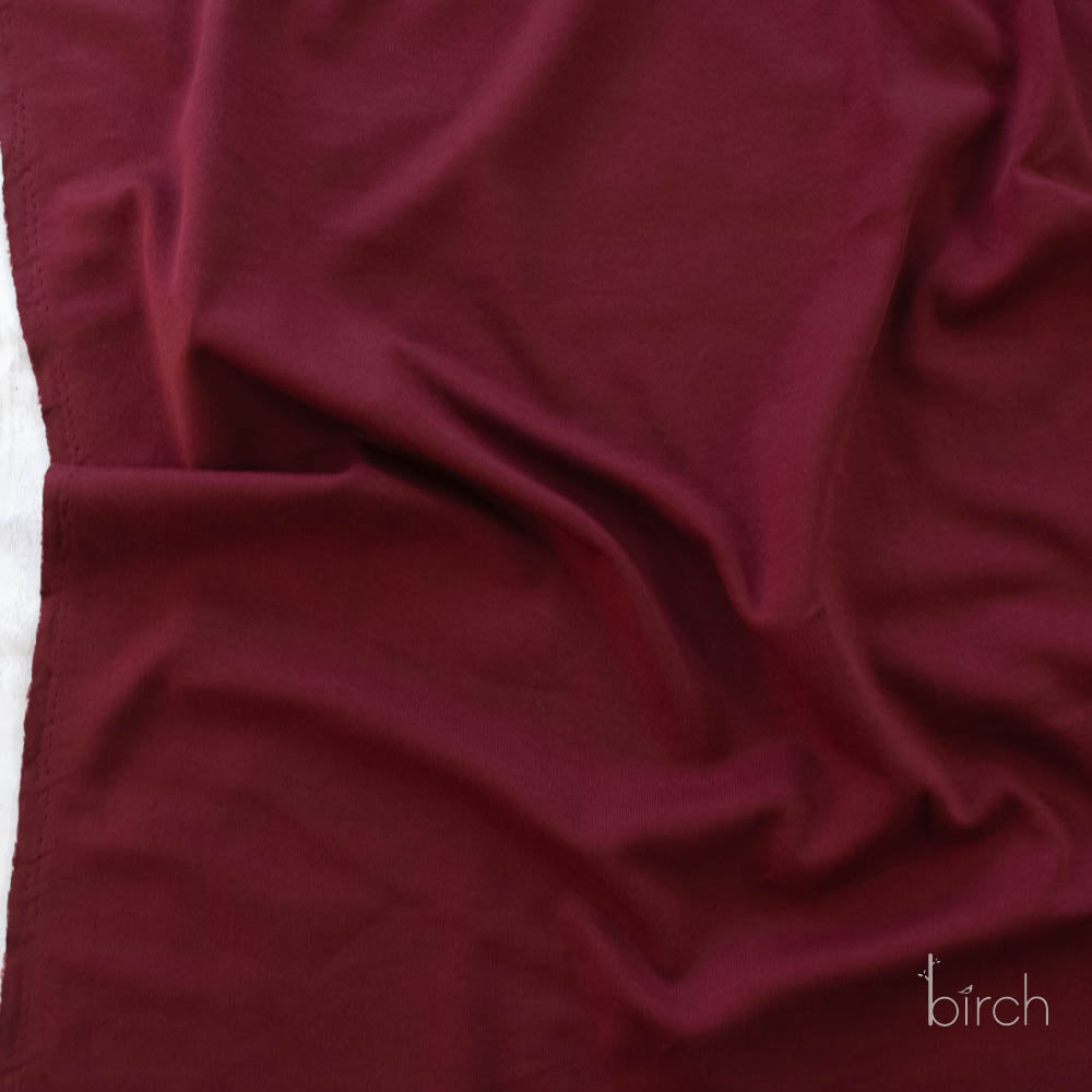 Mulberry Solid Interlock Knit by Birch Organic