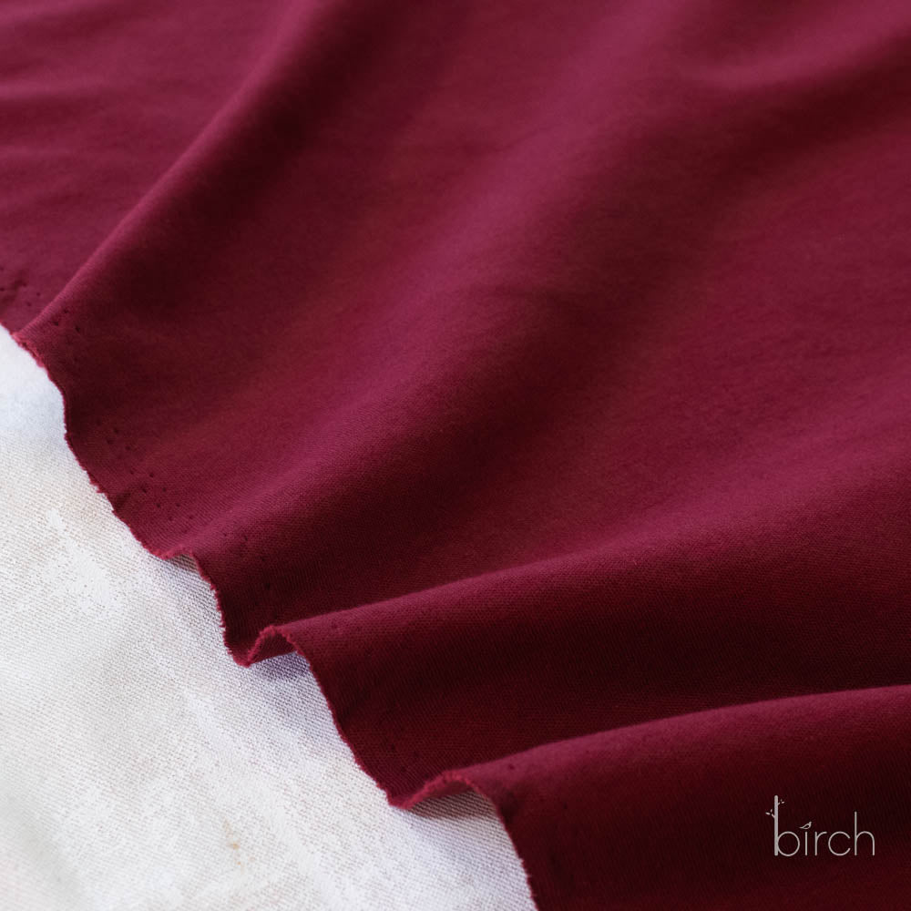 Mulberry Solid Interlock Knit by Birch Organic