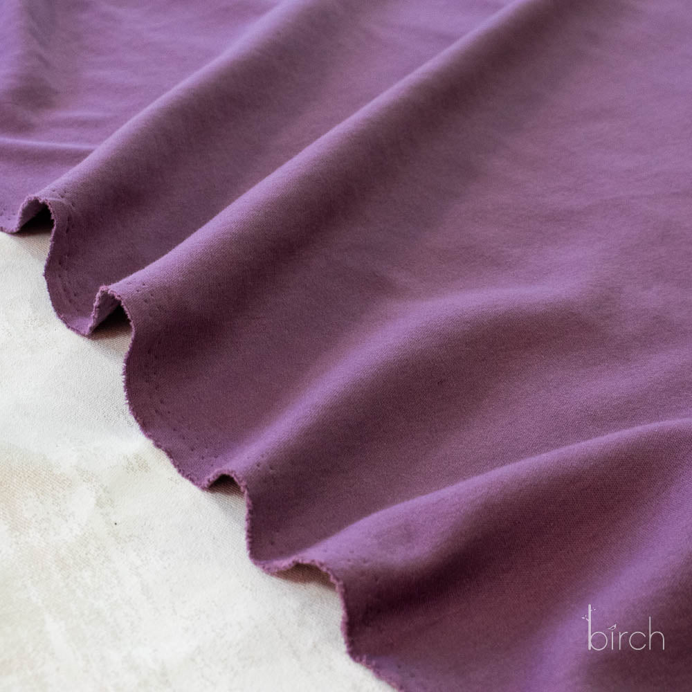 Raisin Solid Interlock Knit by Birch Organic
