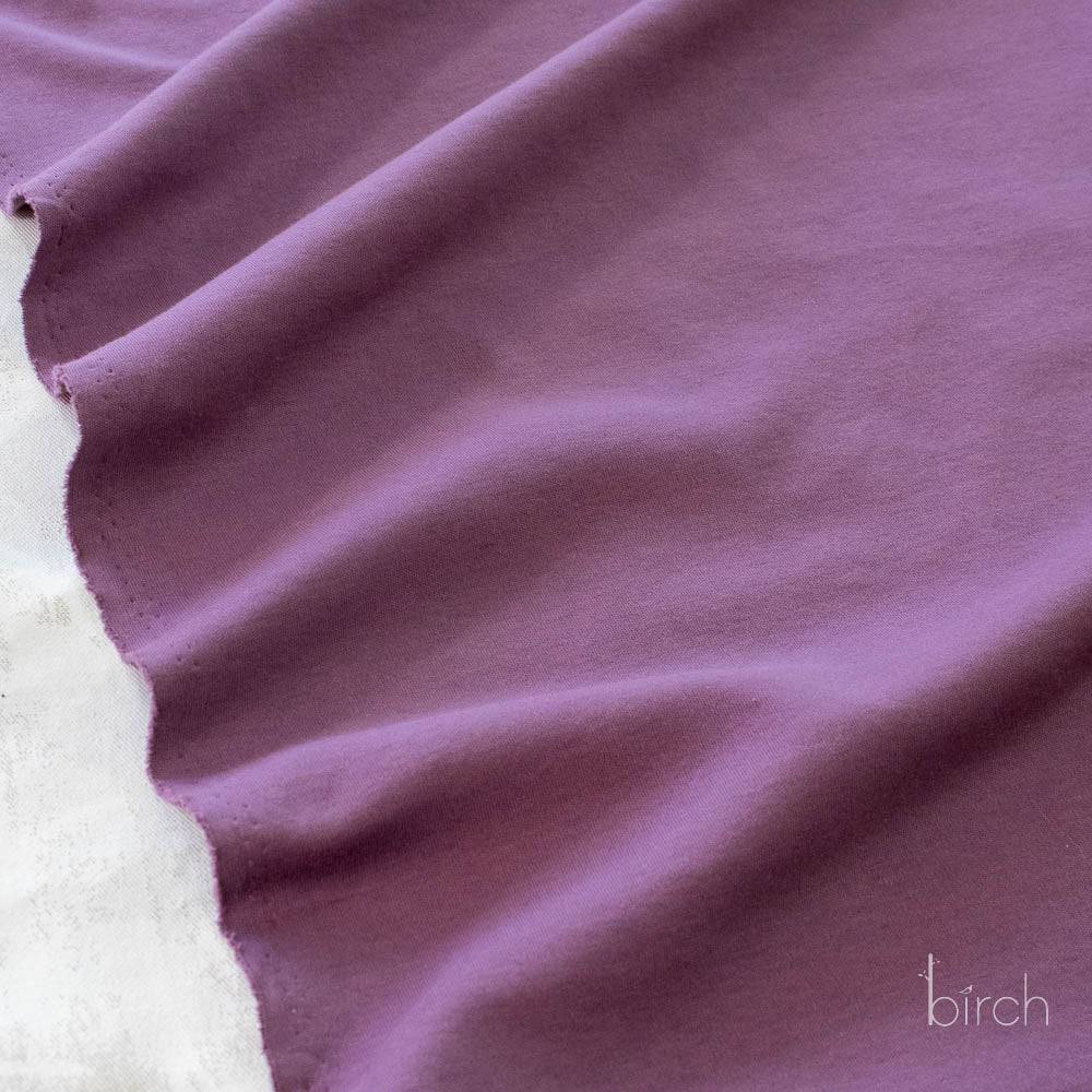 Raisin Solid Interlock Knit by Birch Organic
