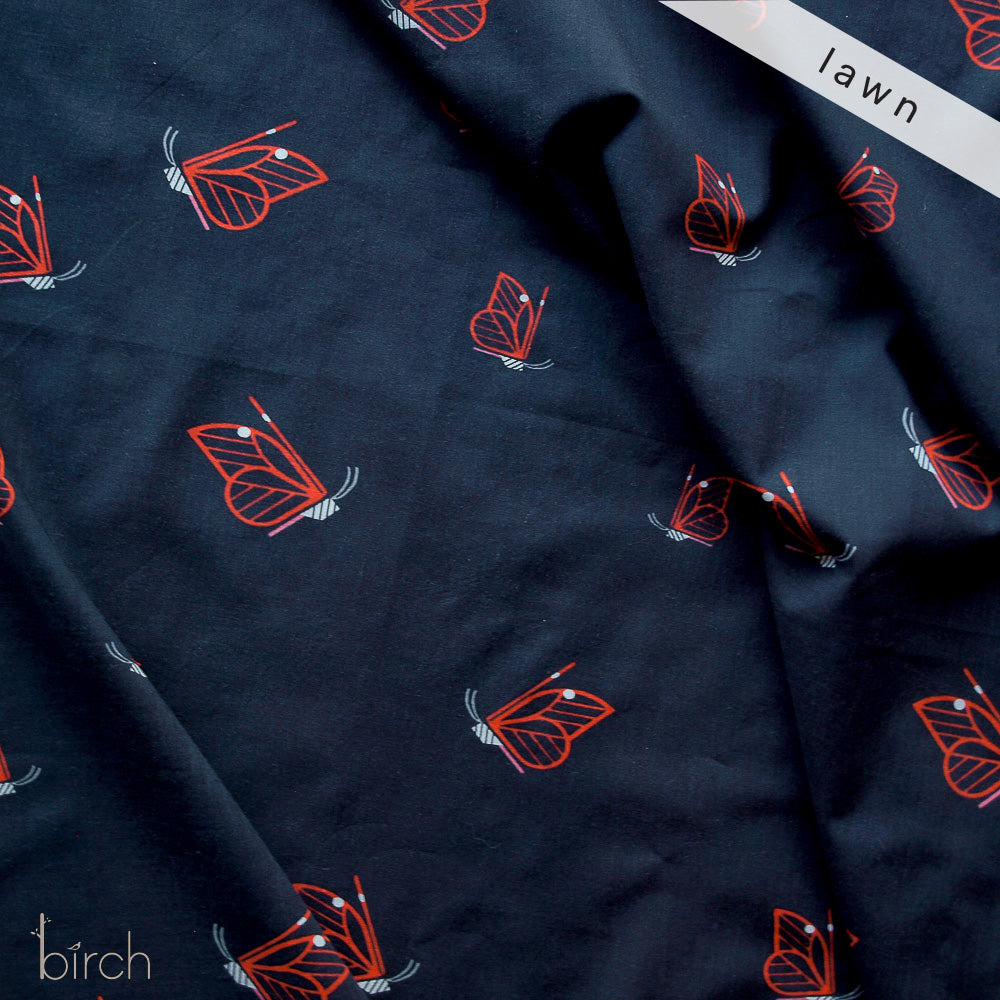 Red Butterfly Black LAWN
