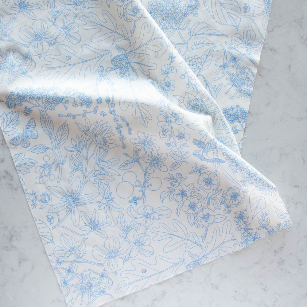 Line Art Porcelain Birch Fabrics Oana Befort Flowering Trees