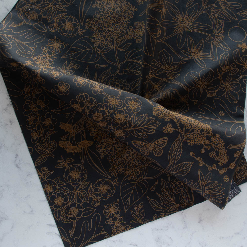 Line Art Black Birch Fabrics Oana Befort Flowering Trees