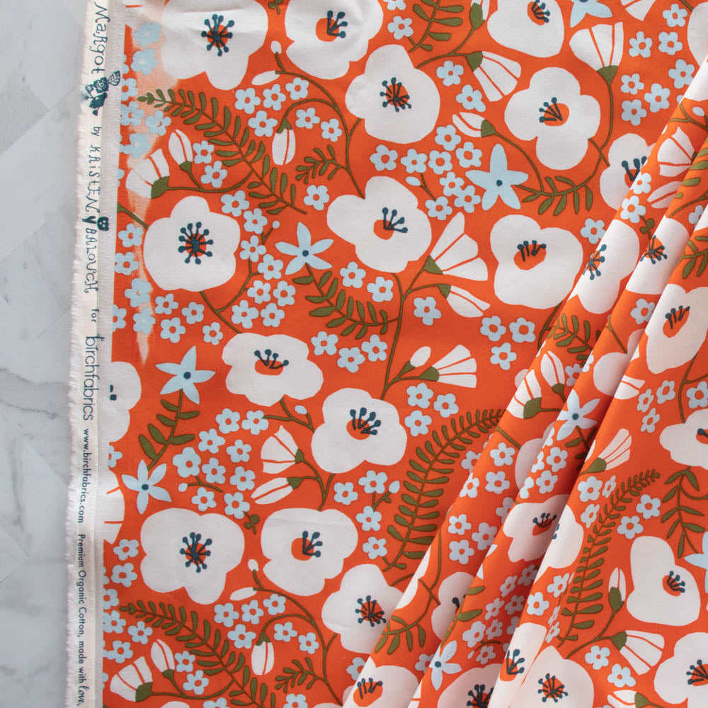 Big Blooms Tangerine Margot by Kristen Balouch for Birch Fabrics