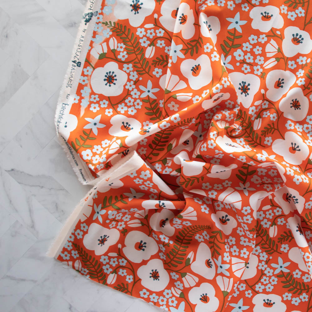Big Blooms Tangerine Margot by Kristen Balouch for Birch Fabrics