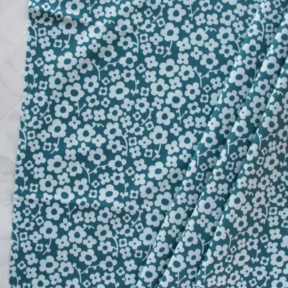 Pressed Flowers Deep Teal Margot by Kristen Balouch for Birch Fabrics