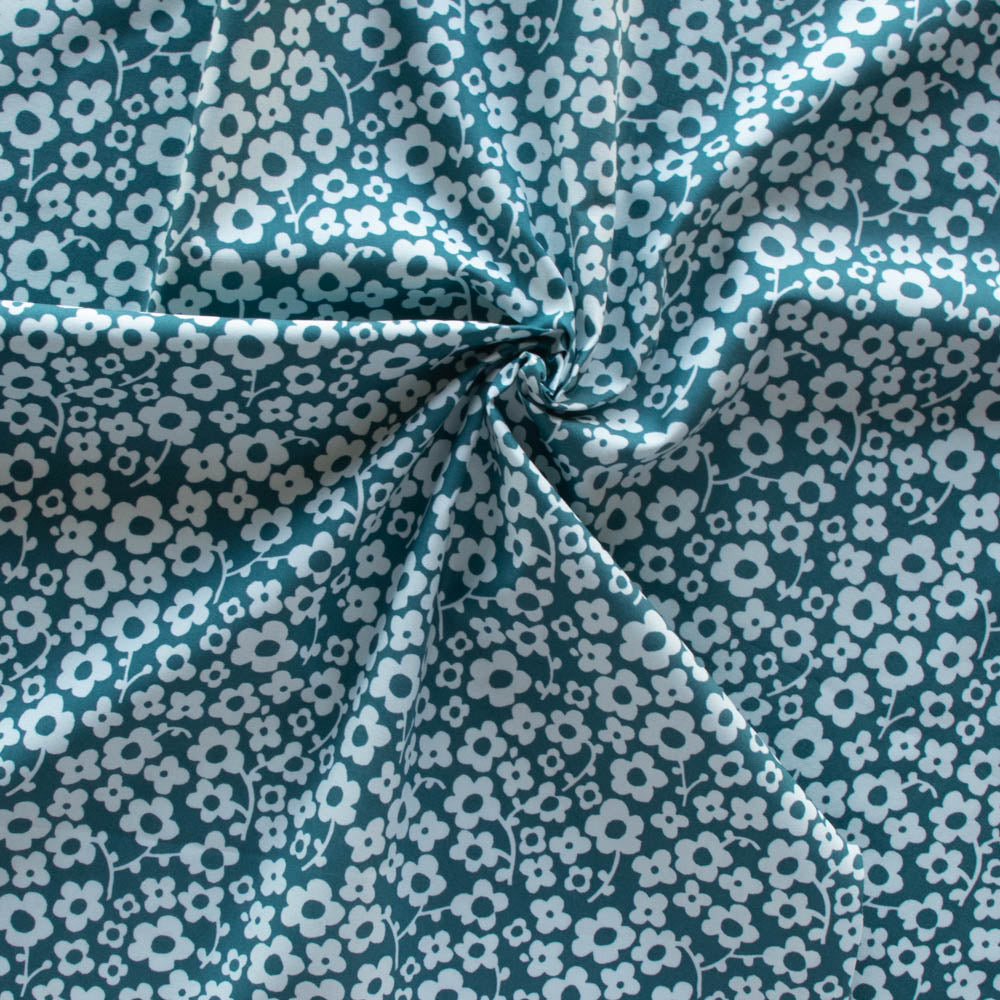 Pressed Flowers Deep Teal Margot by Kristen Balouch for Birch Fabrics