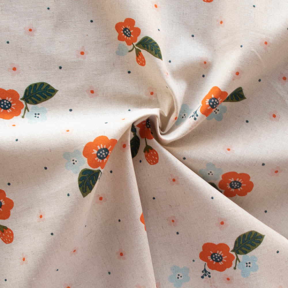 Baby Bouquet Natural Linen Cotton Blend Margot by Kristen Balouch for Birch Fabrics