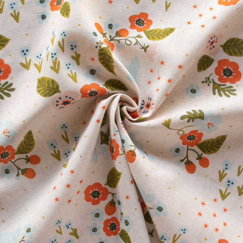 Feathered Friends Natural Linen Cotton Blend Margot by Kristen Balouch for Birch Fabrics
