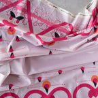 Charley Harper Think Pink Flamingo A Go Go Double Border