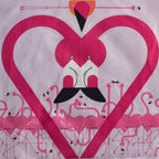 Charley Harper Think Pink Flamingo A Go Go Double Border