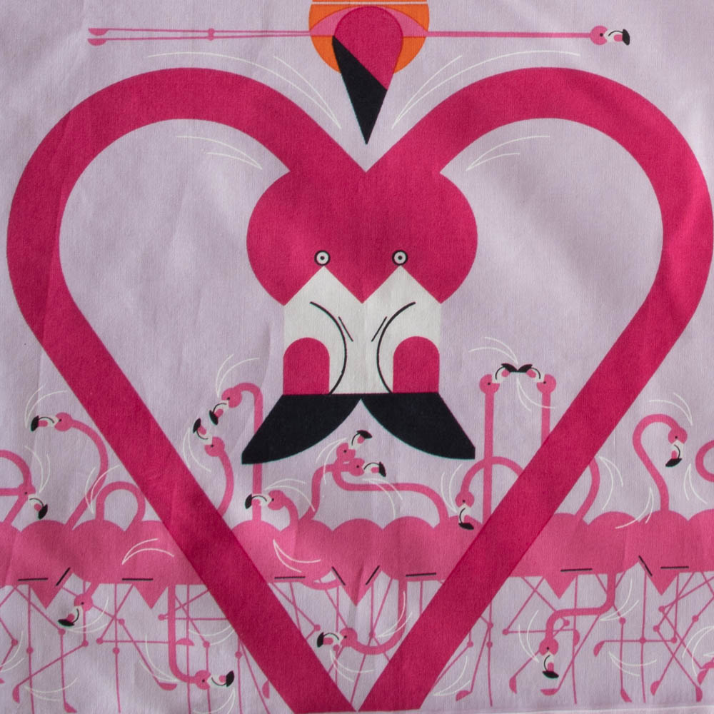 Charley Harper Think Pink Flamingo A Go Go Double Border
