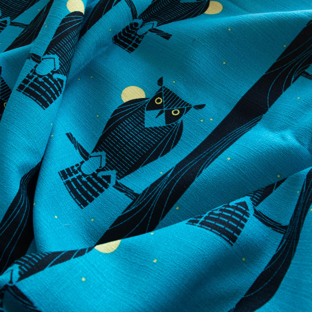 Moon Owl Barkcloth Charley Harper