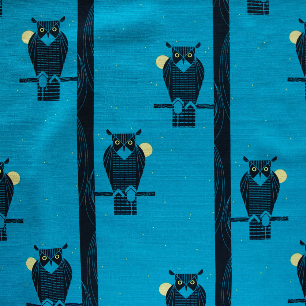 Moon Owl Barkcloth Charley Harper