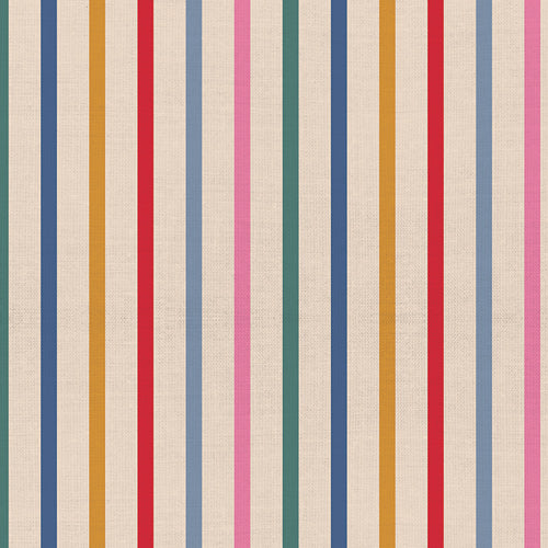 Multicolored striped pattern on a textured fabric background