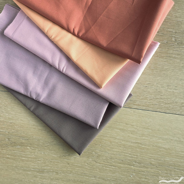 Fabricworm Rose Bundle – 5 Birch Organic Solid Fabrics | Eco-Friendly Quilting Cotton