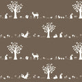 Forest Friends Brown, Story Boek Drie by JayCyn Designs for Birch Organic Fabrics