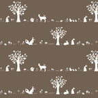 Forest Friends Brown, Story Boek Drie by JayCyn Designs for Birch Organic Fabrics