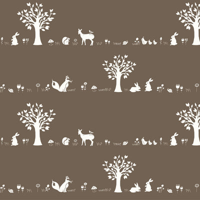 Forest Friends Brown, Story Boek Drie by JayCyn Designs for Birch Organic Fabrics