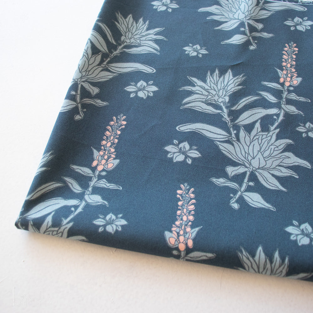White Sage Dark Denim, Tall Tales Vol. 2 by Arleen Serge for Birch Organic Fabrics