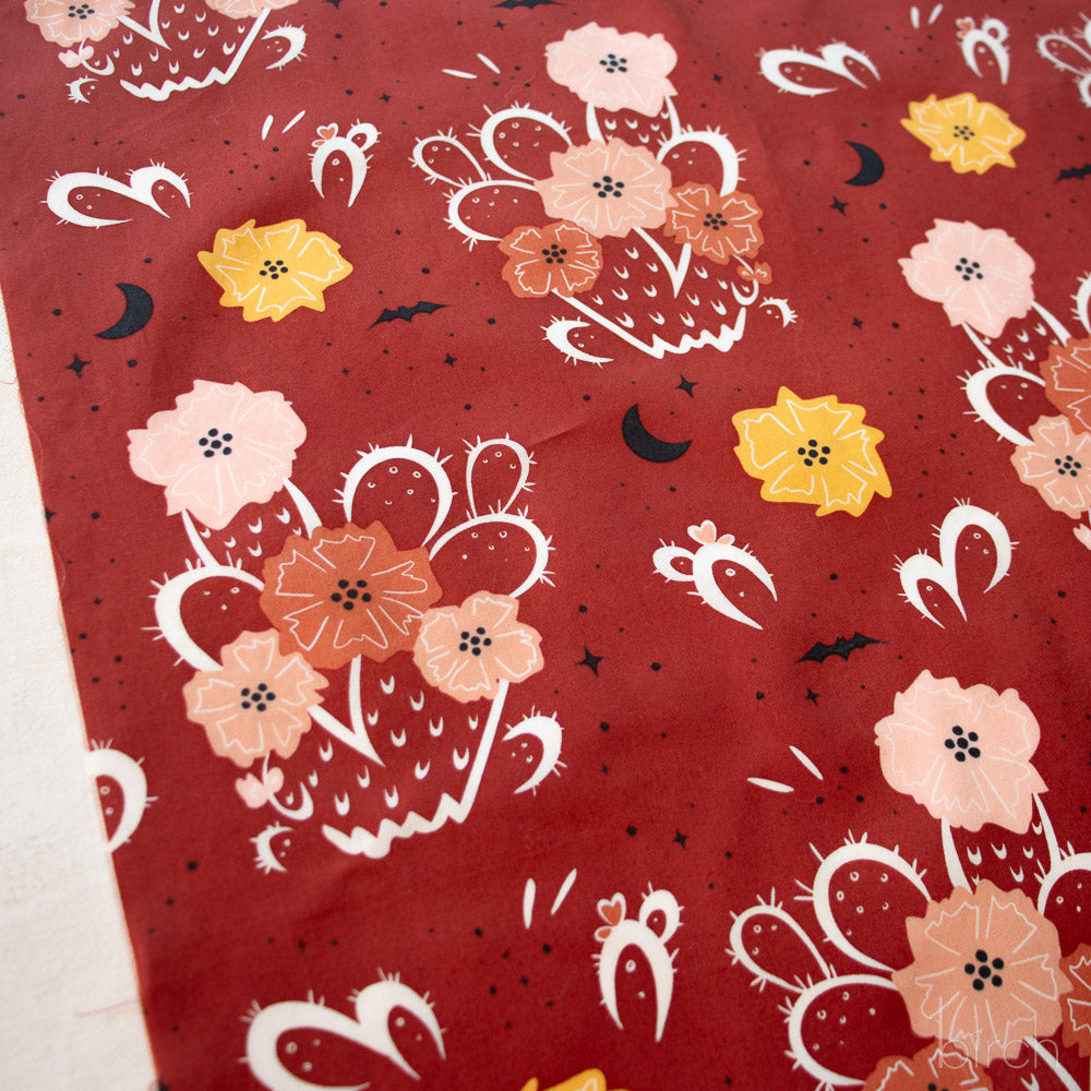Night Cactus Terra Cotta, Tall Tales Vol. 2 by Arleen Serge for Birch Organic Fabrics