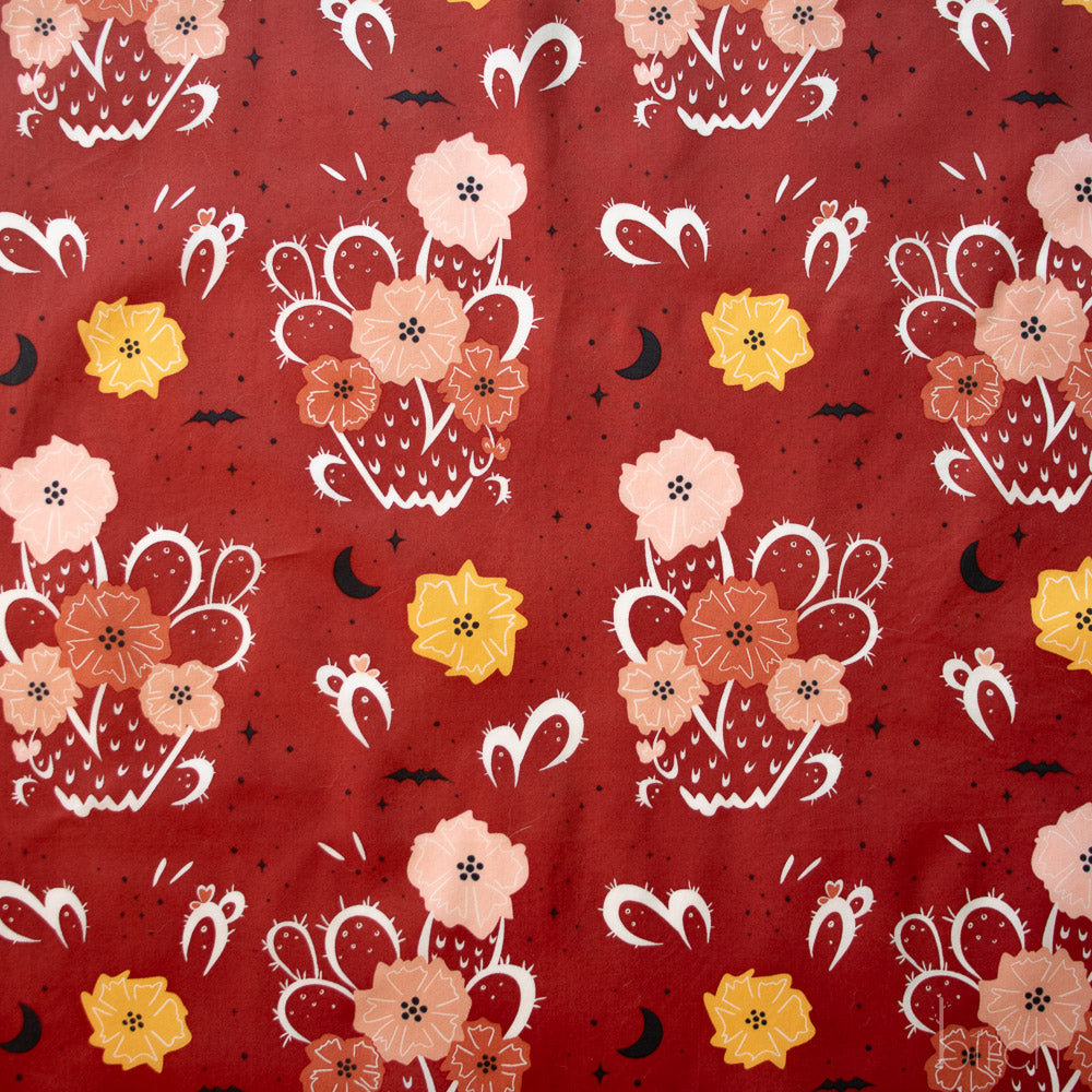 Night Cactus Terra Cotta, Tall Tales Vol. 2 by Arleen Serge for Birch Organic Fabrics