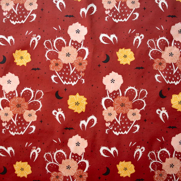 Night Cactus Terra Cotta, Tall Tales Vol. 2 by Arleen Serge for Birch Organic Fabrics