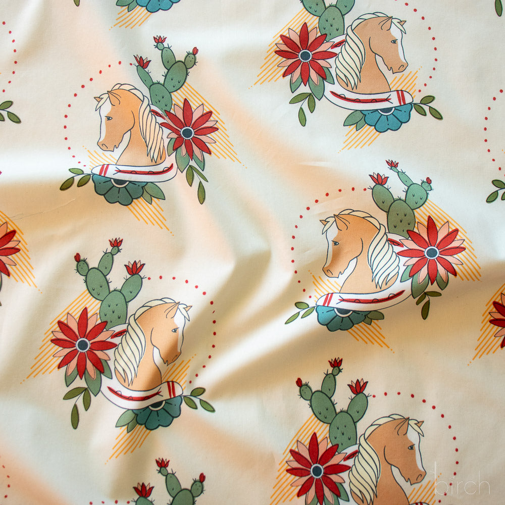 Trigger Almond Milk, Tall Tales Vol. 2 by Arleen Serge for Birch Organic Fabrics