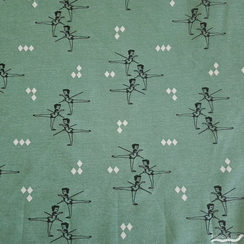 Arabesque Mint Interlock Knit, Birch Fabrics Archives