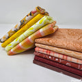 Golden Meadow Fabricworm Custom Bundle – Yellow & Floral Quilting Cotton