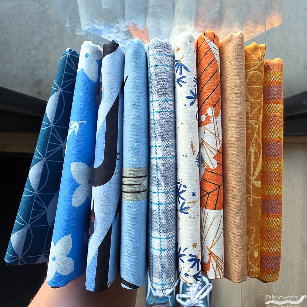 Collegiate Vibes Fabricworm Custom Bundle – Orange and Blue Quilting Cotton