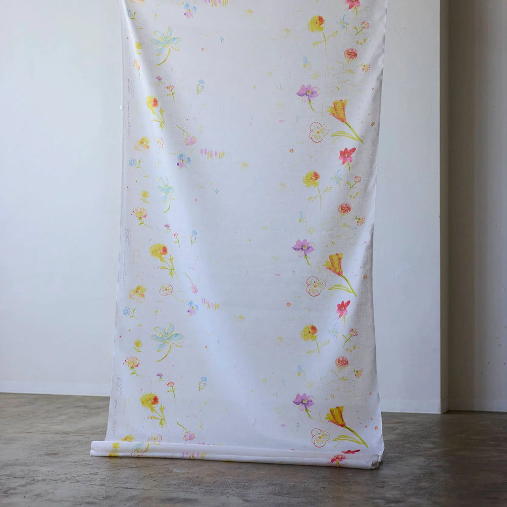 nani IRO Hana no toki niwa Organic Cotton Double Gauze - White