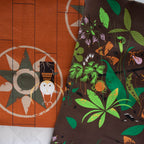 spring wildflowers and hexit barkcloth